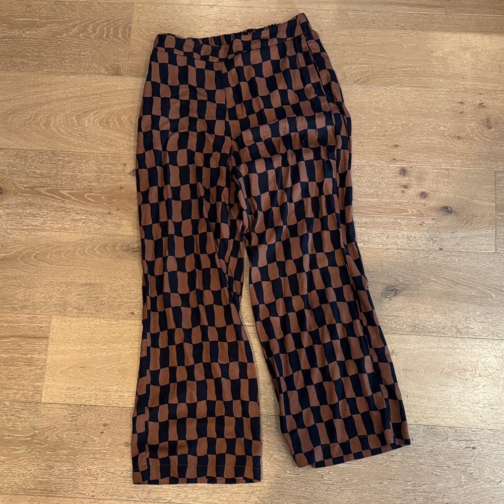 Old Navy Black and Brown Wide Leg Pants